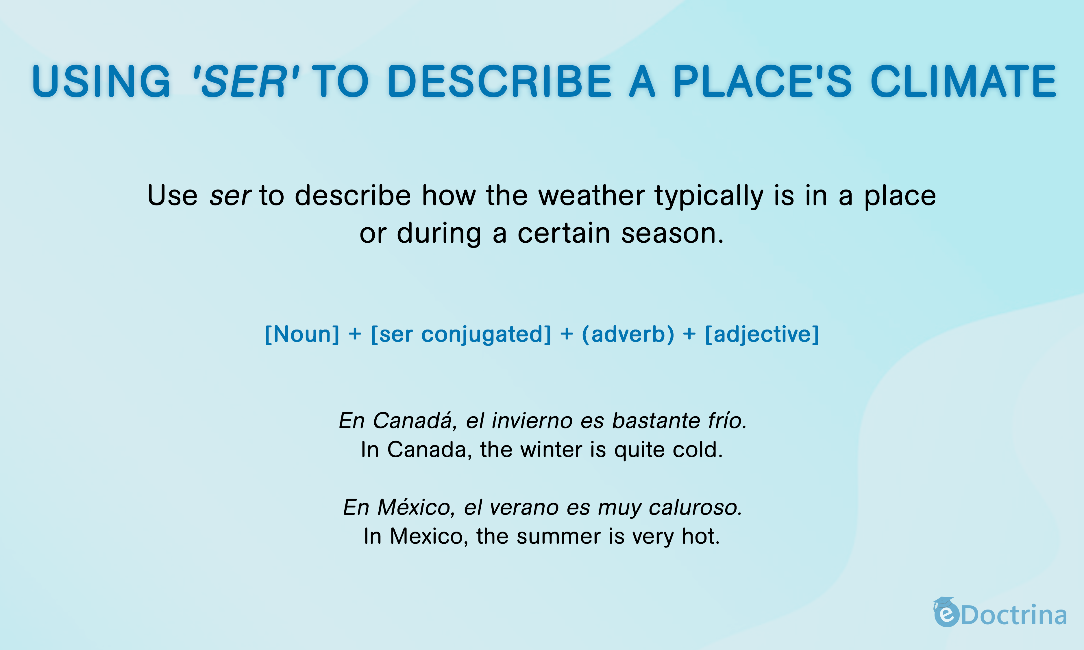 1 3.using ser to describe a places climate